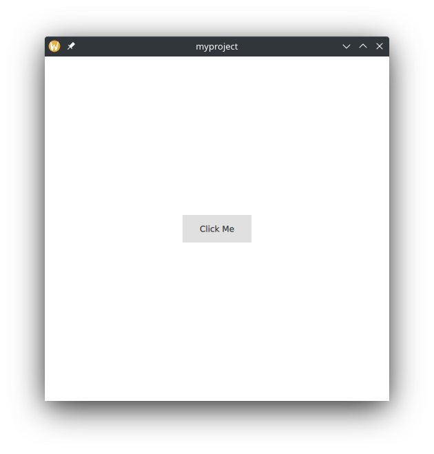 The basic Qt/QML example application running